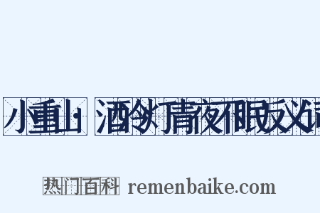 小重山·酒冷灯青夜不眠反义词是什么意思的图片